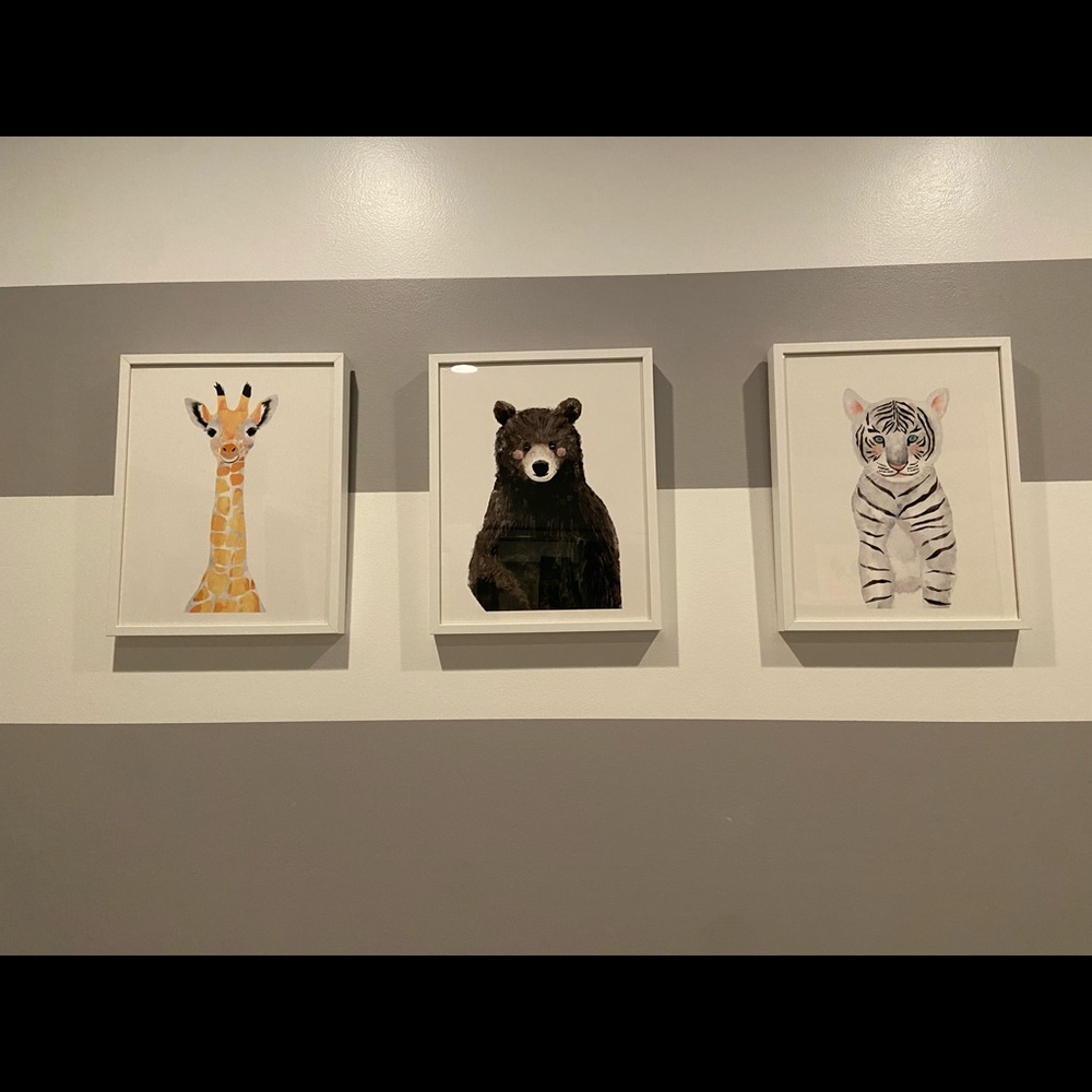 Minted Animal Nursery Wall Decor (all 3 prints) 11 x 14
